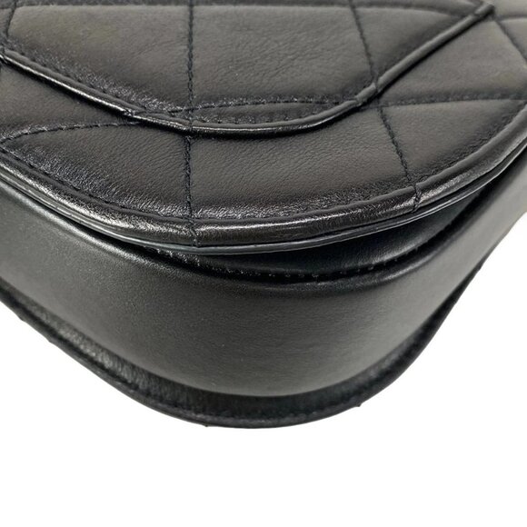 Auth CHANEL Mini Matelasse AS2484 Black Lambskin Shoulder Bag gold hardware - Picture 10 of 14